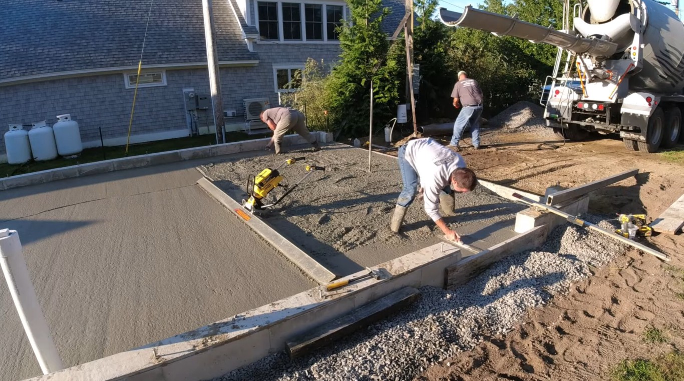 Professional foundation concrete pour by experienced crew in Portland, ME